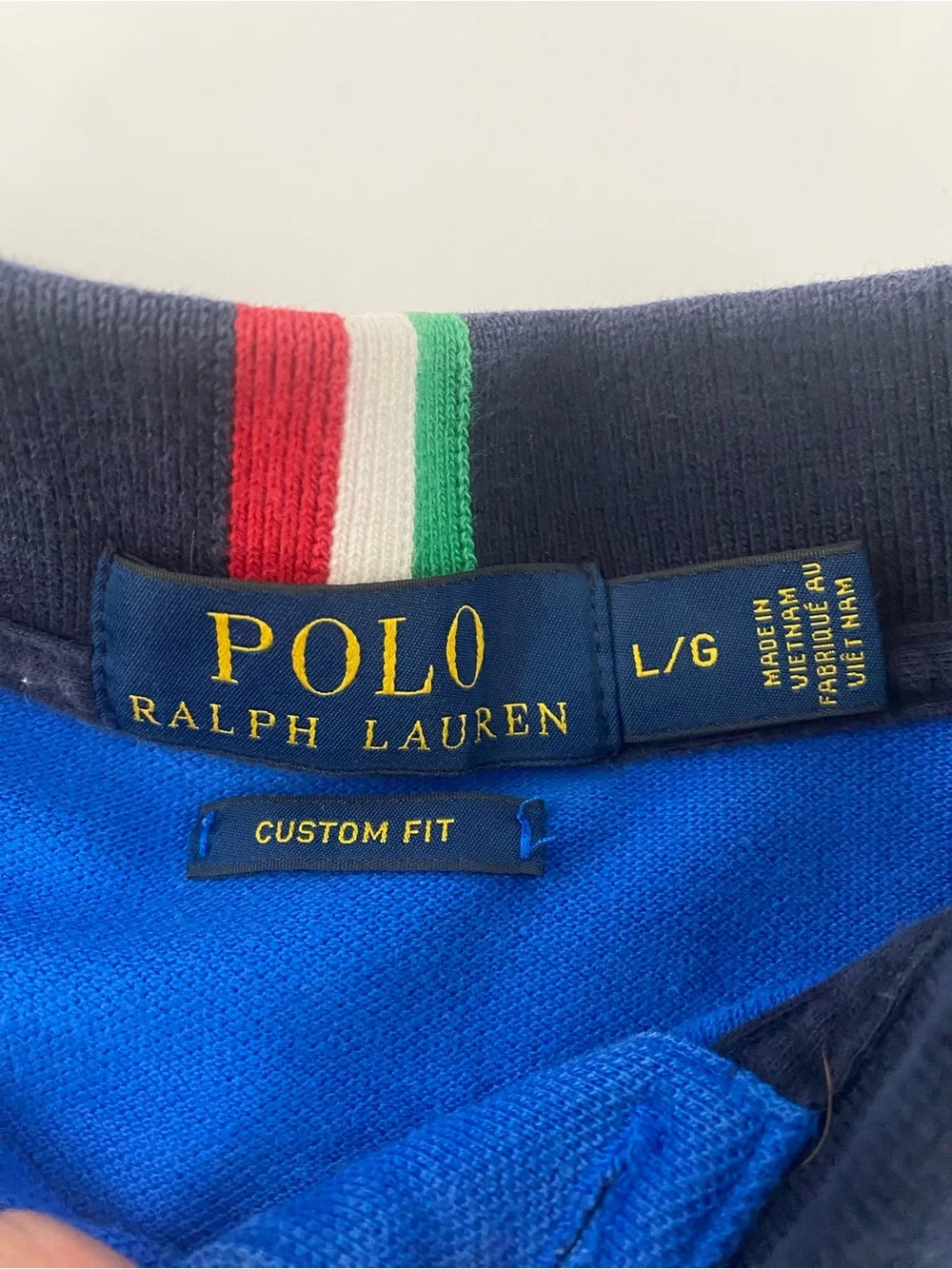 POLO by Ralph Lauren Italia Polo Shirt Blue Custom Shirt Size Large